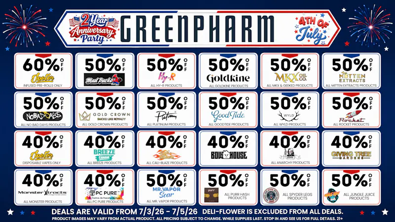 Green Pharm Menominee - Rec - 💥Happy 4th of July!! 💥 2YEAR ANNIVERSARY PARTY🎉
