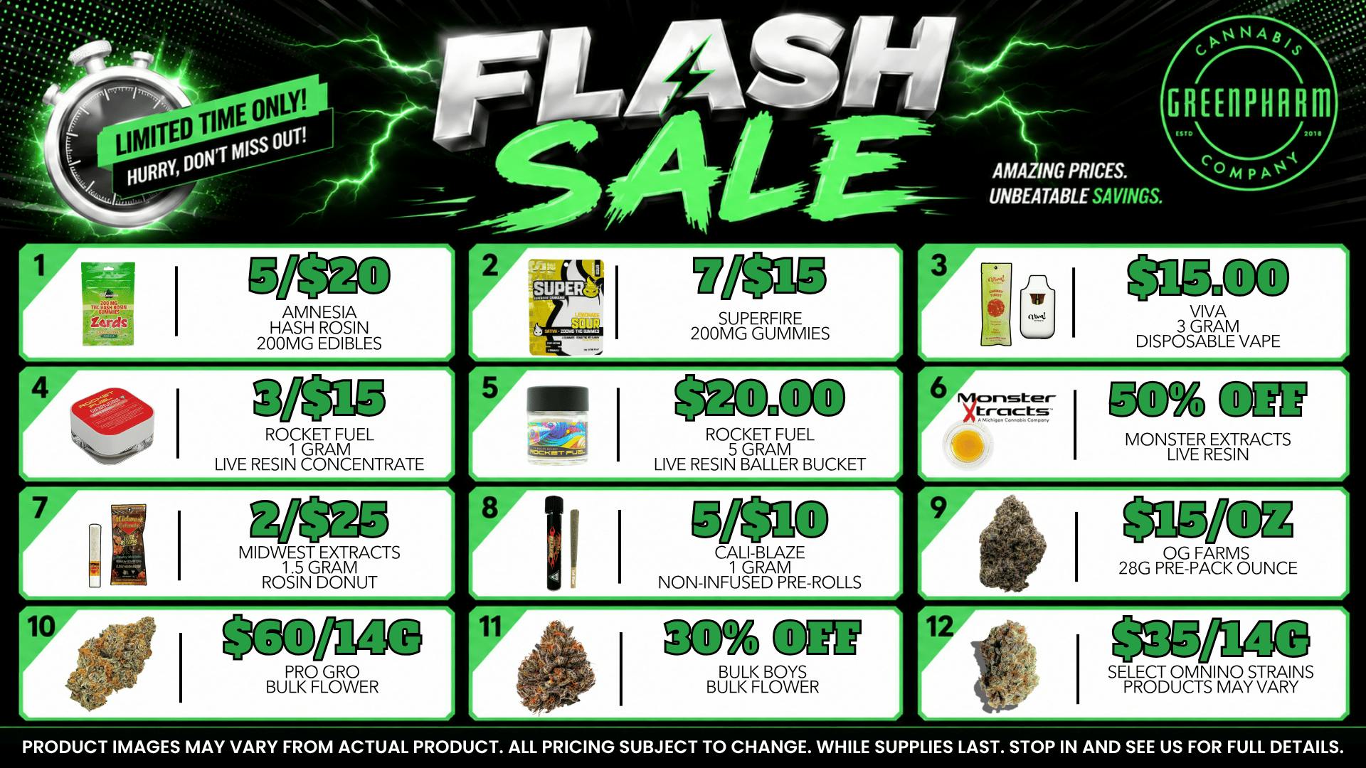 Green Pharm - Traverse City - Recreational & Medical FLASH DEALS!! GET THEM BEFORE THEY ARE GONE!!!