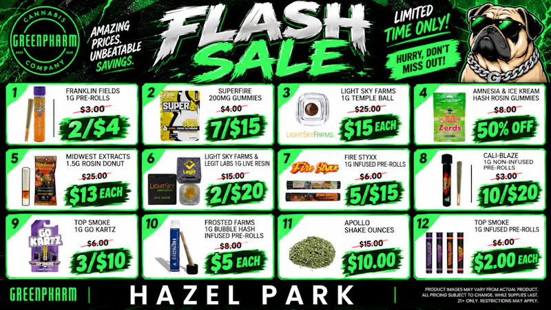 Green Pharm - Hazel Park - Recreational ⚡💥FLASH SALES💥⚡