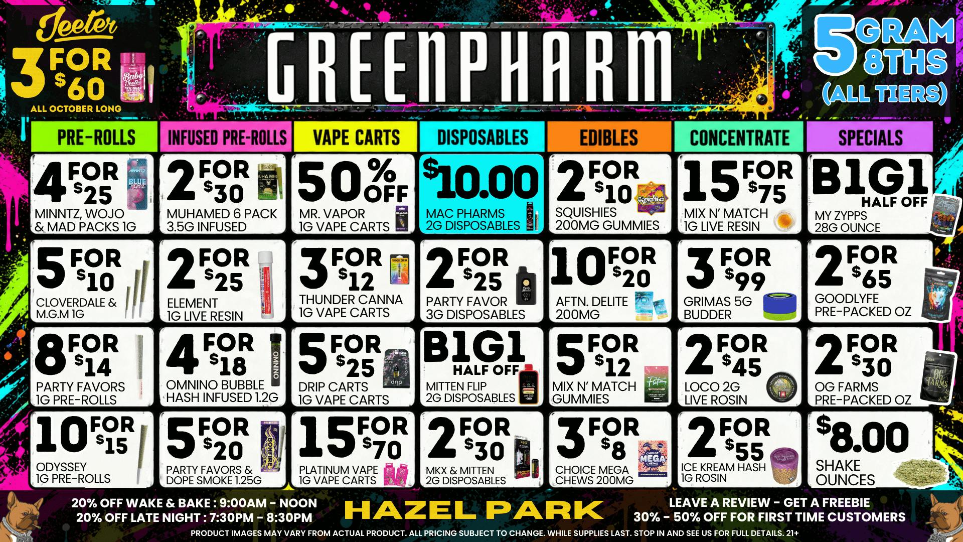 Green Pharm - Hazel Park - Recreational 🎉🥳50% OFF First Time Customers!🥳🎉