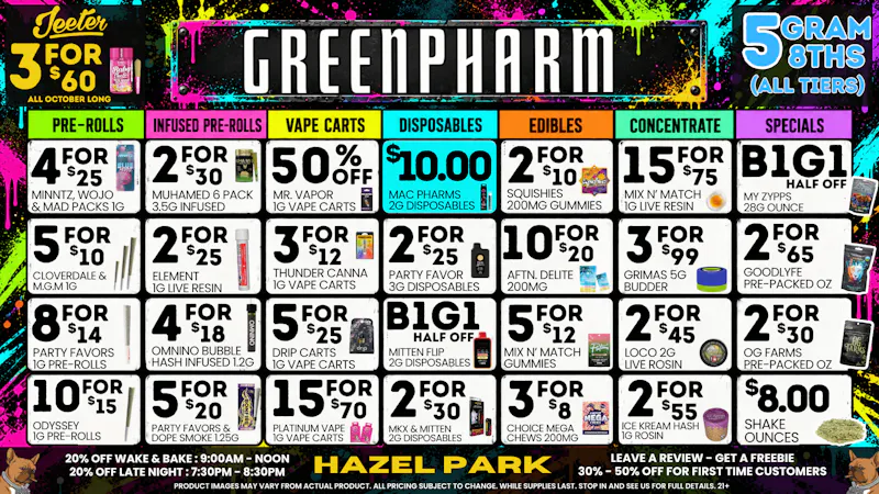 Green Pharm - Hazel Park - Recreational 🎉🥳50% OFF First Time Customers!🥳🎉
