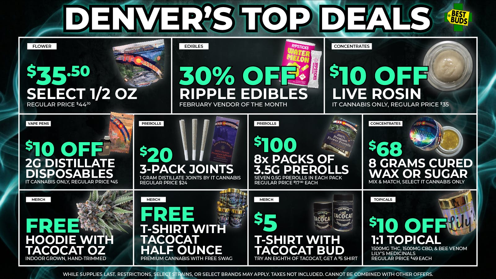 Best Buds - Rino District 🤑 DENVER'S TOP DEALS 💎 $35.50 SELECT HALF OZ 🪴