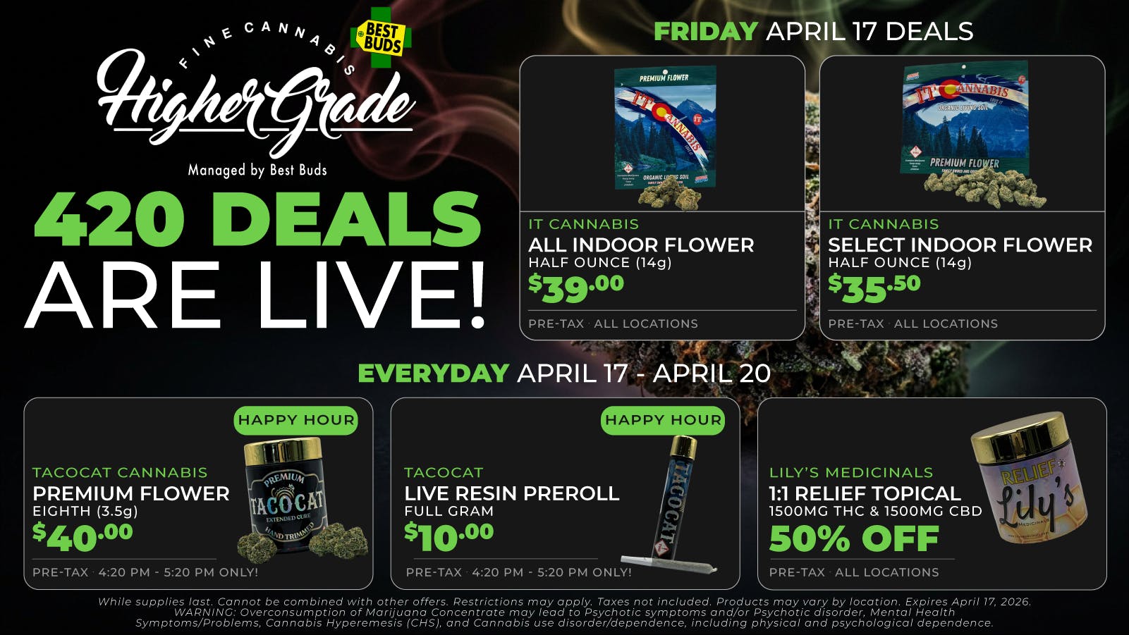 Higher Grade by Best Buds - Highlands 420 Deals are LIVE at Higher Grade 🌿🎉🔥💨