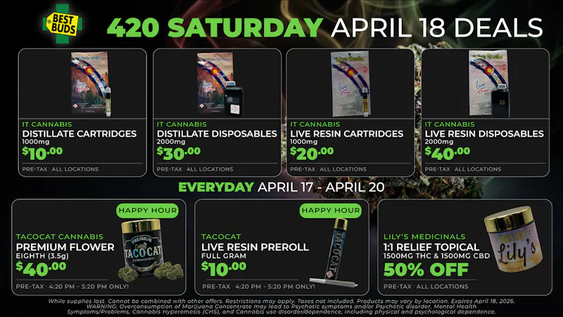 Best Buds - Aurora DIA 🌿🎉 Saturday 420 Deals at Best Buds 🔥💨