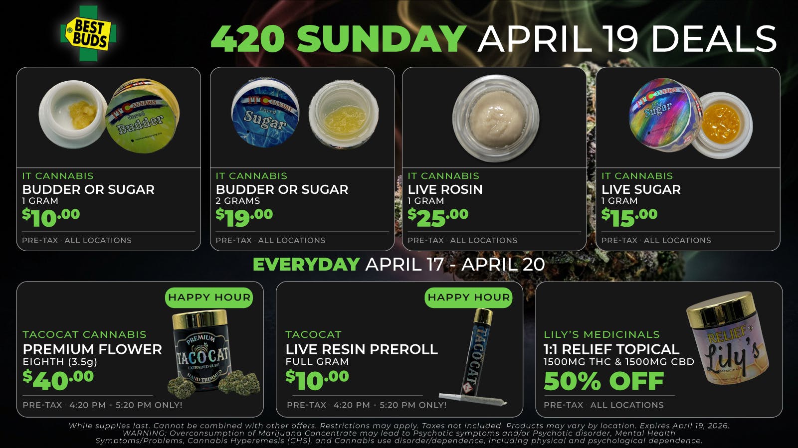Best Buds - Aurora DIA 🌿🎉 Sunday 420 Deals at Best Buds 🔥💨
