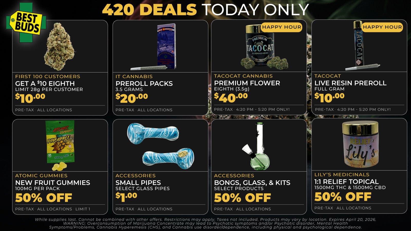 Best Buds - Aurora DIA One Day Only 420 Deals 🔥💨 Happy 4/20 Denver!