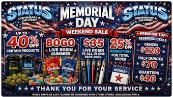 Status Delivery Memorial Day sale