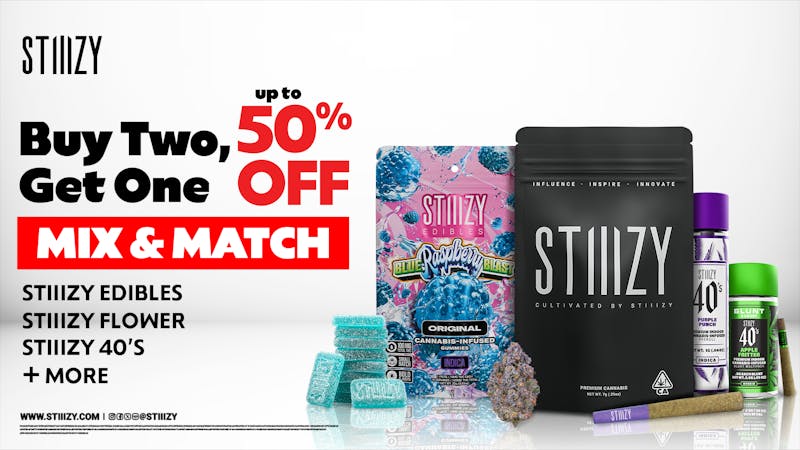 STIIIZY Benicia B2G1 up to 50% off - Mix & Match