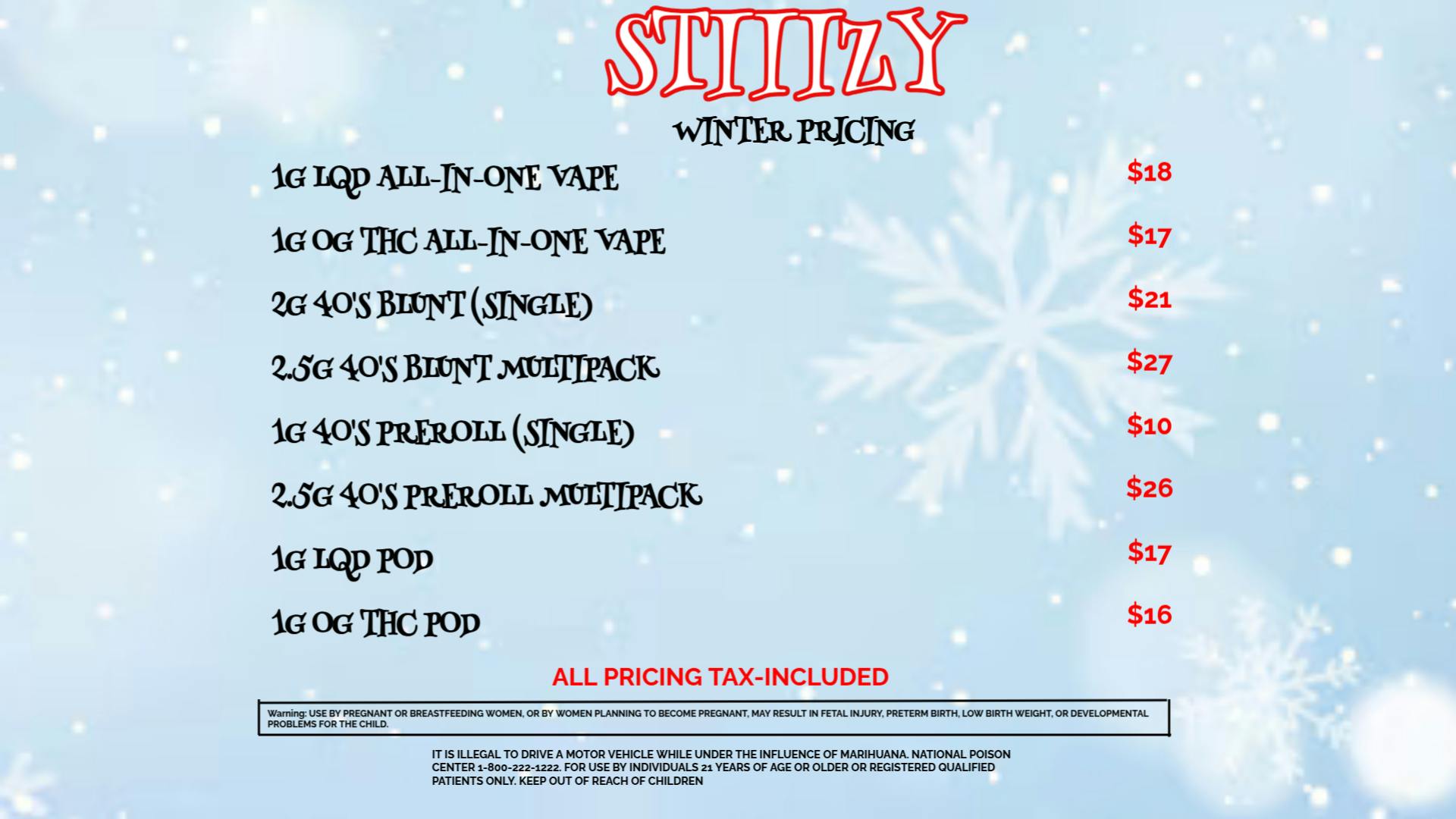 STIIIZY Kalamazoo Stiiizy Winter Pricing 💲