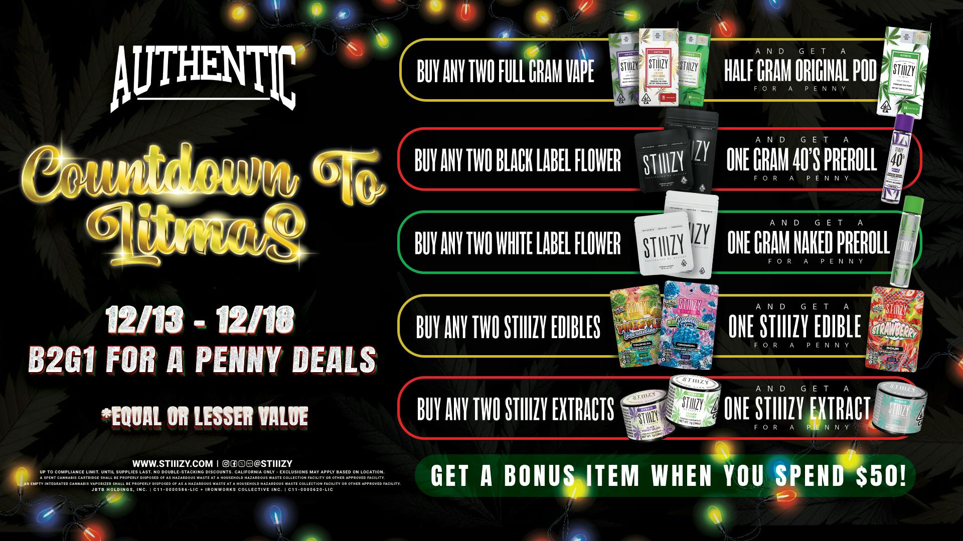 Authentic 209 LIIITMAS B2G1 $0.01