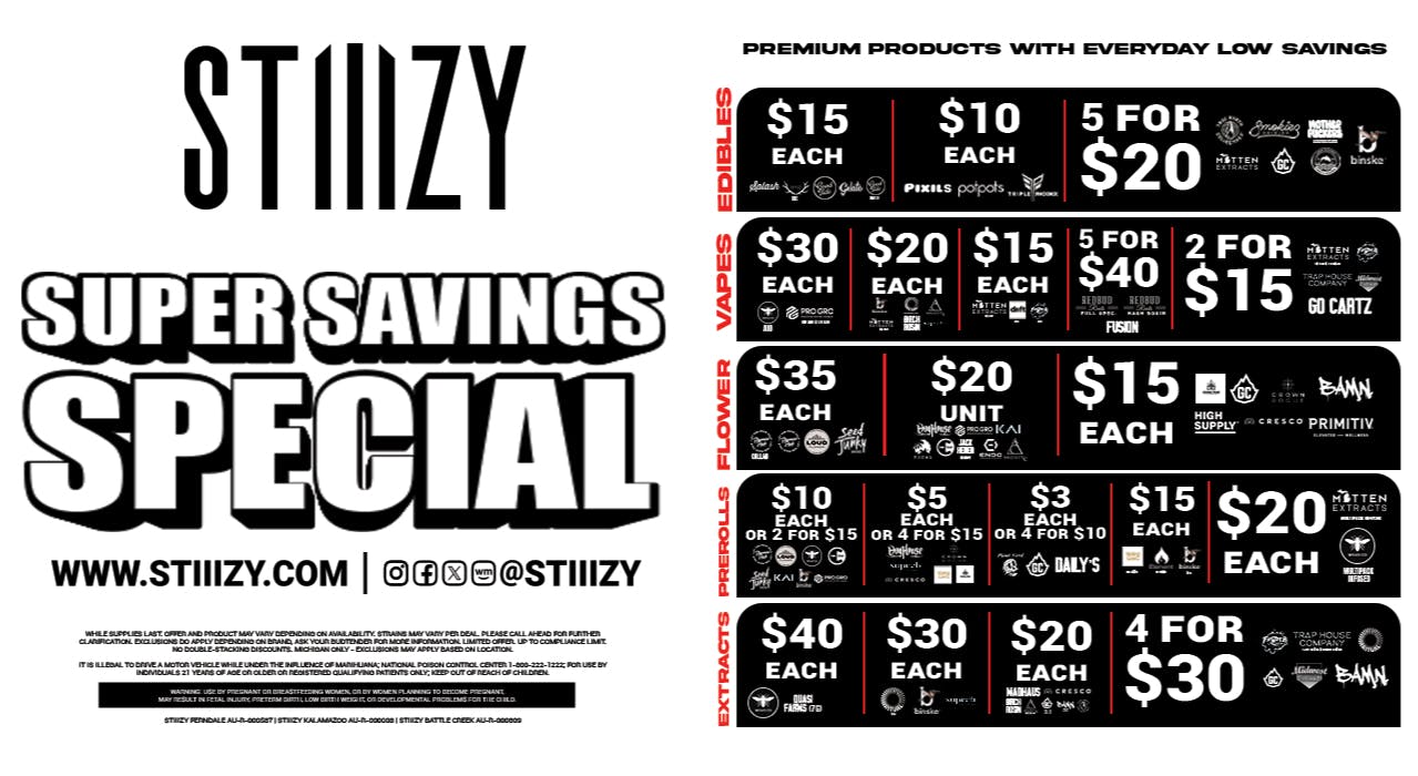 STIIIZY Kalamazoo Super Savings Special