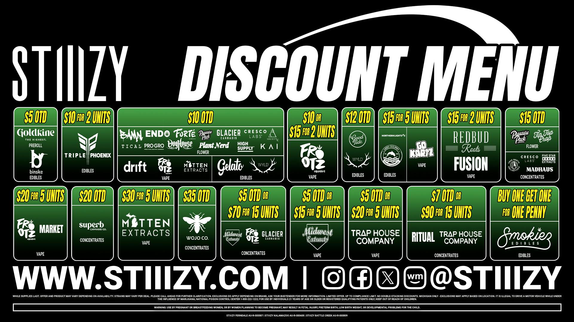 STIIIZY Kalamazoo Items As low as $5 OTD