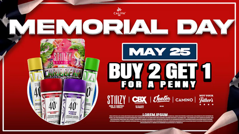 Caliva Buy 2 Get 1 For $0.01