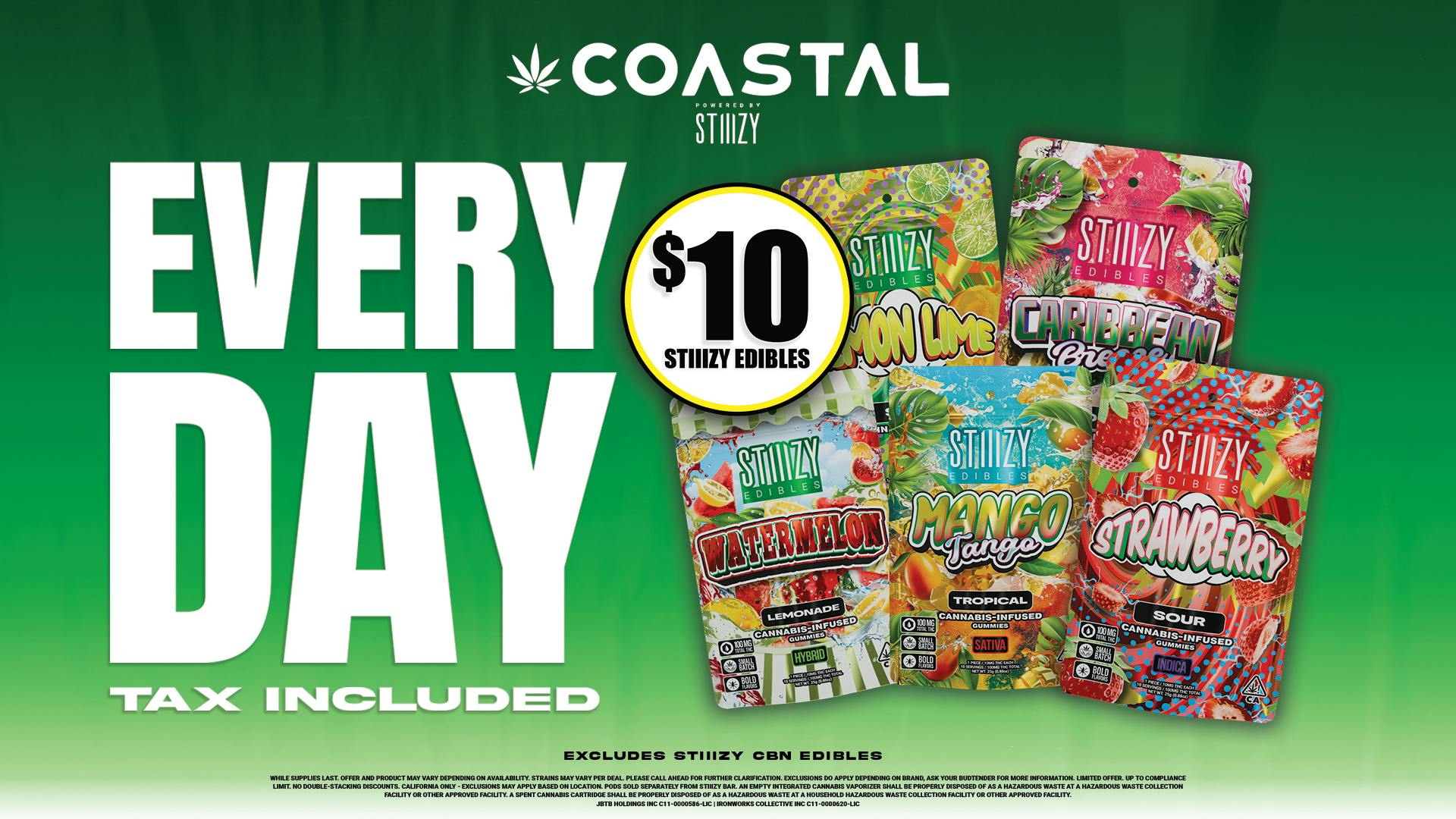 Coastal Dispensary - Vallejo $10 STIIIZY Edibles