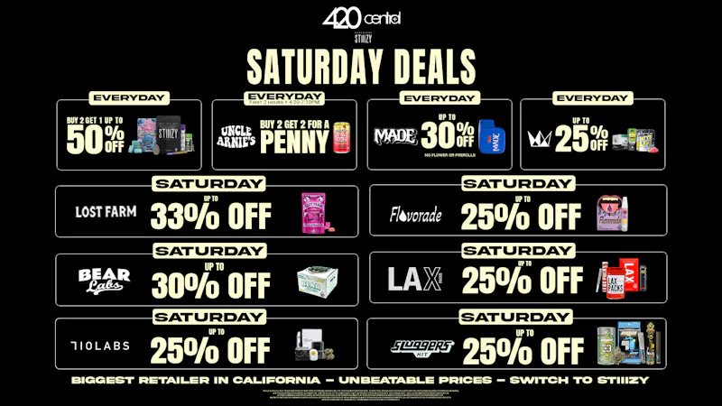 420 Central Powered by STIIIZY 🧨 Up to 30% off🧨 - Saturday