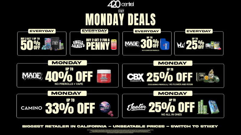 420 Central Powered by STIIIZY 💨Up to 40% off 💨 - Monday