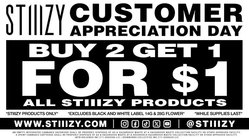 STIIIZY Mission Buy 2 Get 1 For $1