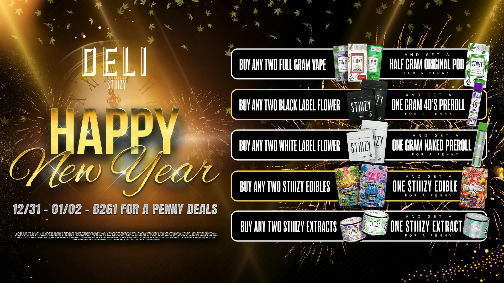Deli by Caliva - Hanford Happy New Year! Buy 2 Get 1 for a Penny 🍾