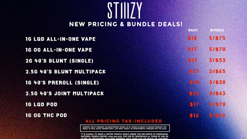 STIIIZY Ferndale Stiiizy Winter Pricing 💲
