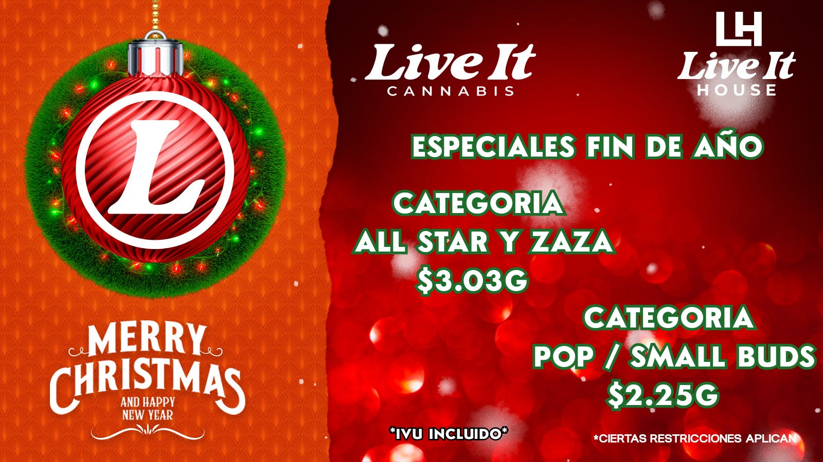 Live It House 🎄3.03G ALL STAR Y ZAZA Y 2.25 SMALL BUDS 🎅