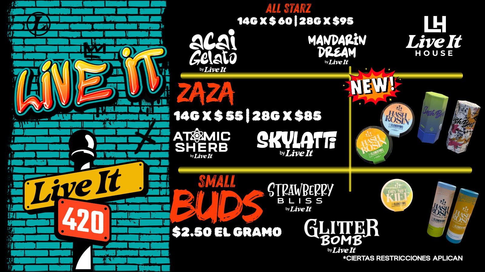 Live It House GRAMOS A $2.50 / ONZAS DESDE $85