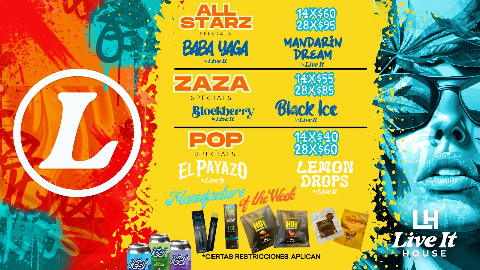 Live It House ESTAMOS ACTIVOS ! ONZAS EN $60| $85 | $95