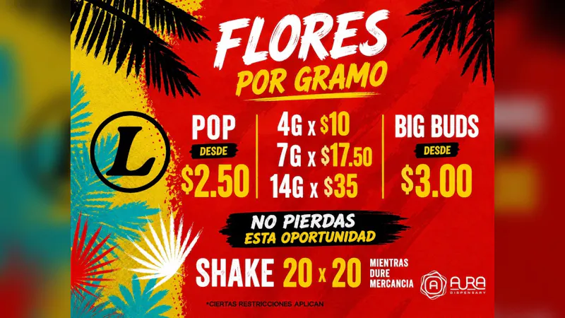 Aura 🔥🌿 ¡FLORES $2.50 EL GRAMO EN AURA! 🌿🔥