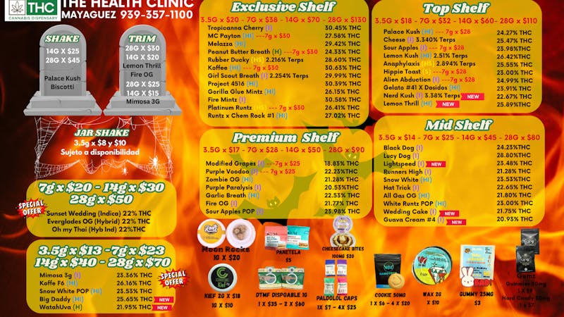 The Health Clinic - Mayaguez FLOWER MENU AND OFFERS