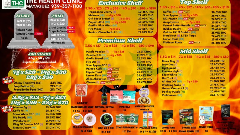 The Health Clinic - Mayaguez FLOWER MENU AND OFFERS