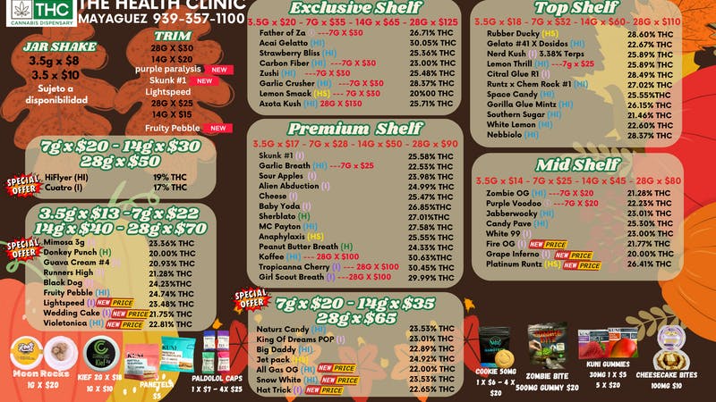 The Health Clinic - Mayaguez FLOWER MENU AND OFFERS