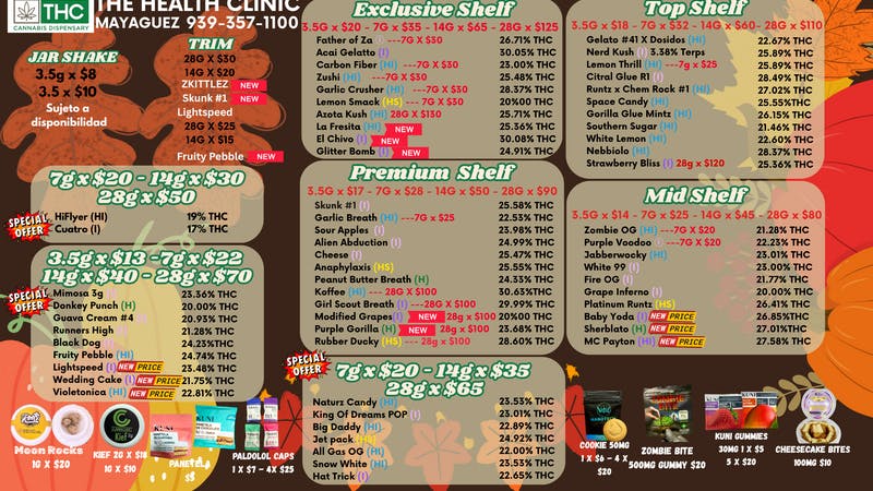 The Health Clinic - Mayaguez FLOWER MENU AND OFFERS