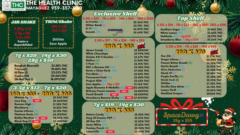 The Health Clinic - Mayaguez Menu de Flores ( Noche Buena)