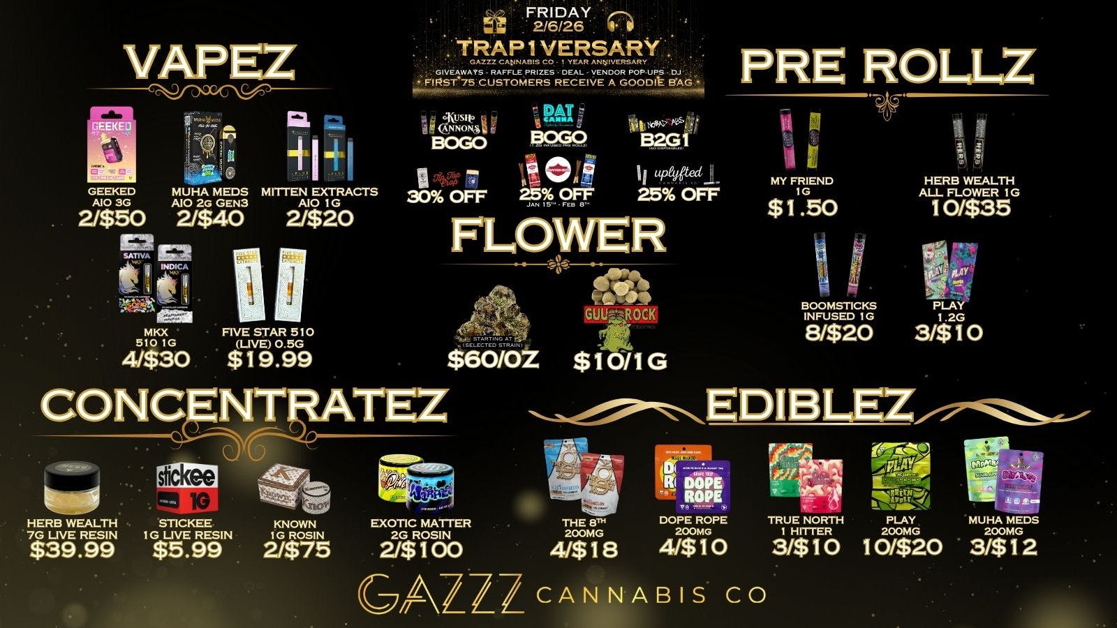 GAZZZ Cannabis Co BOGO KUSH CANNON & DAT CANNA | Up to 30% OFF