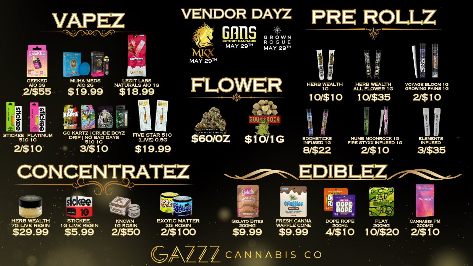 GAZZZ Cannabis Co MEMORIAL DAY DEALZ