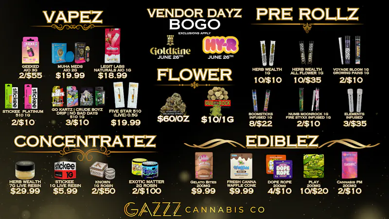 GAZZZ Cannabis Co $60/oz select deli