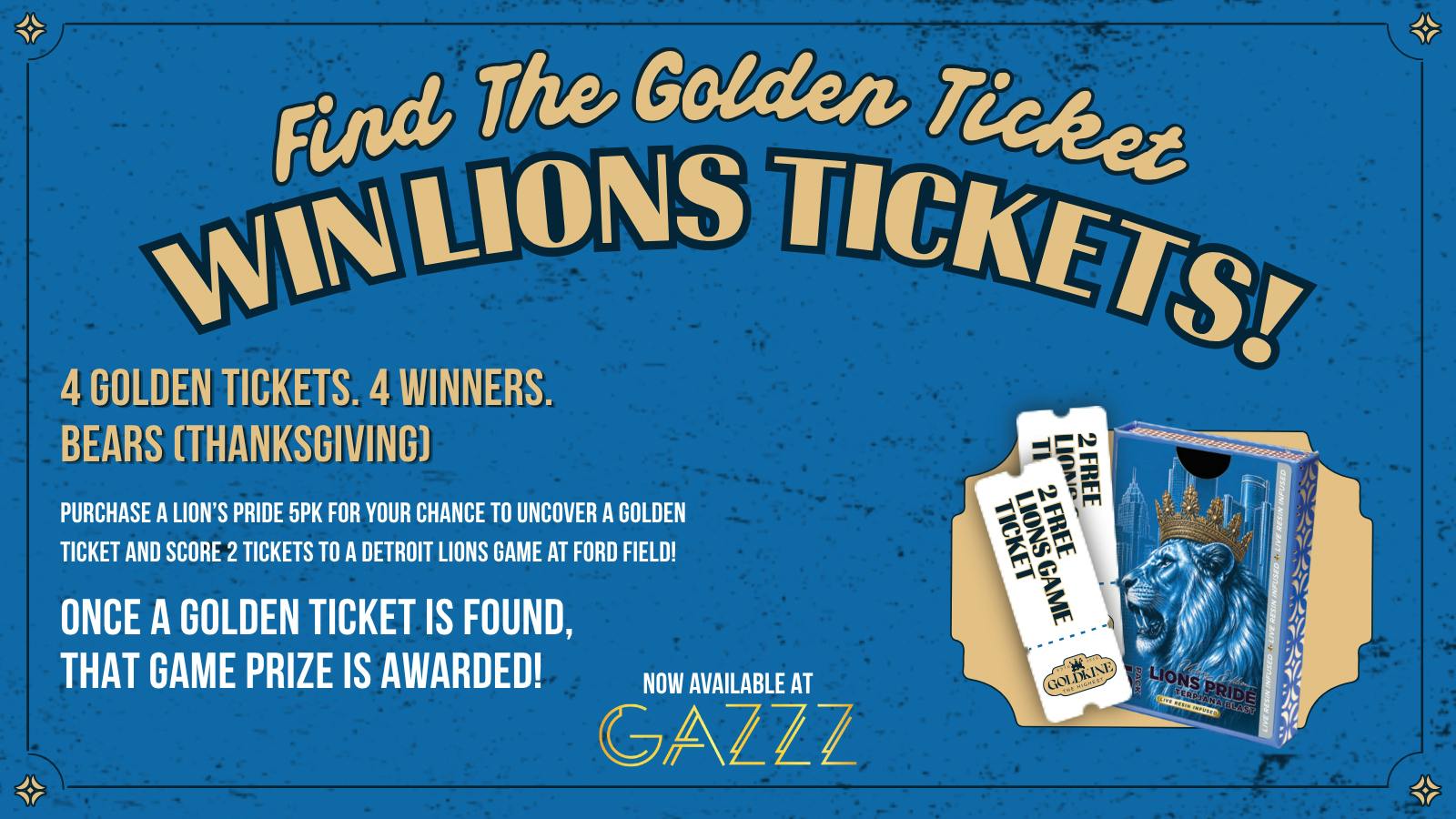 GAZZZ Cannabis Co FREE LIONS GAME TICKETS! 🏈🎟️