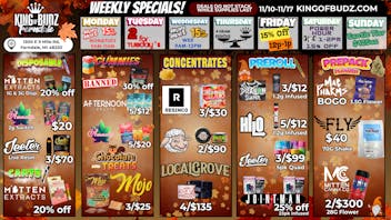 King of Budz - Ferndale Weekly Deals 🎉 (11/10-17)
