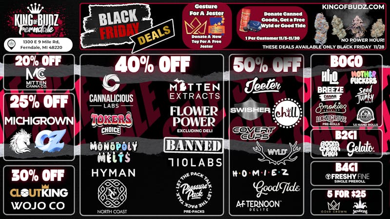 King of Budz - Ferndale Black Friday Deals!