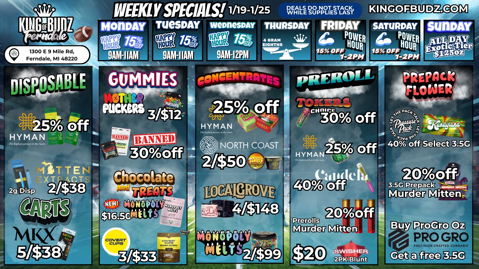 King of Budz - Ferndale Weekly Deals 1/19-1/25