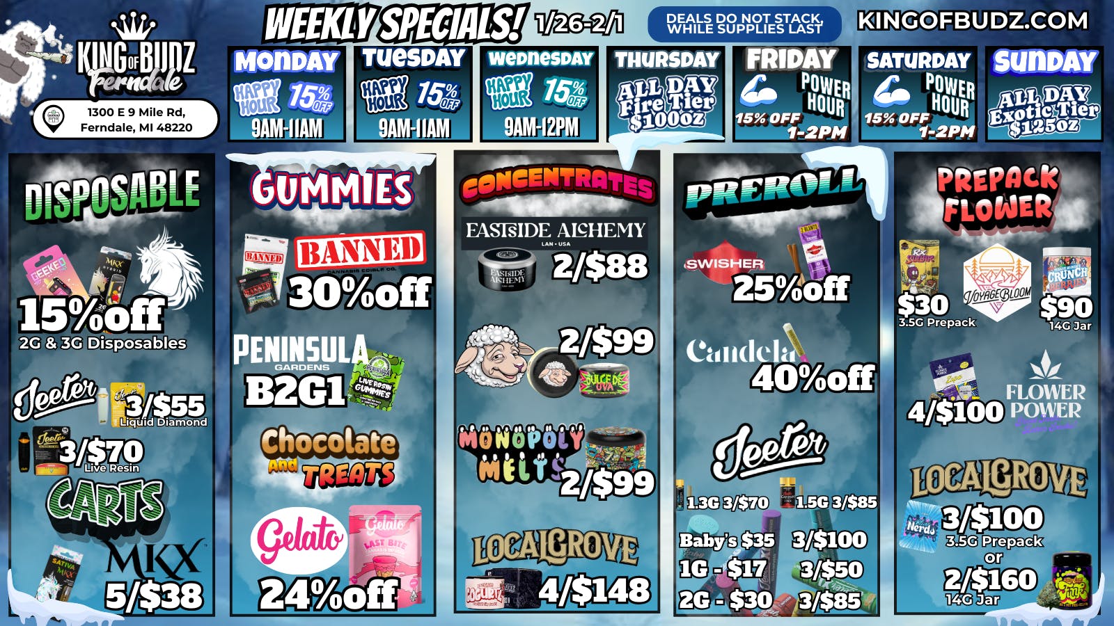 King of Budz - Ferndale Weekly Deals (1/26-2/1)