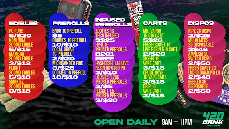 420 Dank Jackson (formerly First Class) HOLIDAY DEALS !!