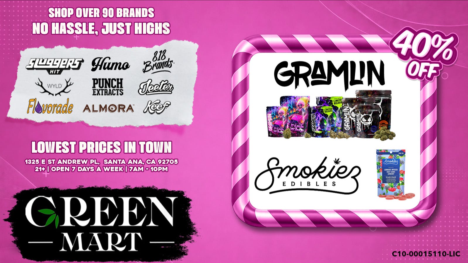 Green Mart 🔥 Sunday Steals – 40% OFF Gramlin & Smokiez!