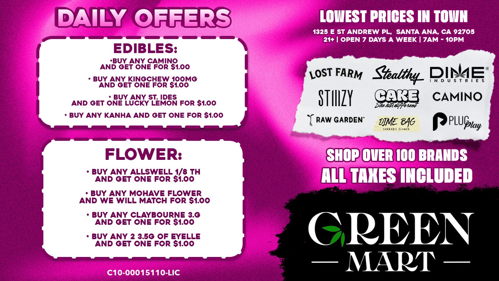 Green Mart Daily Deals On Edibles!