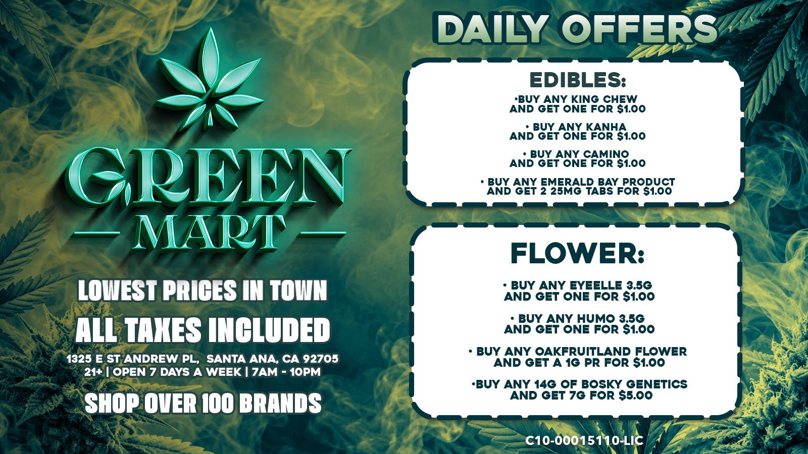 Green Mart BOGO Deals On Edibles and Flower