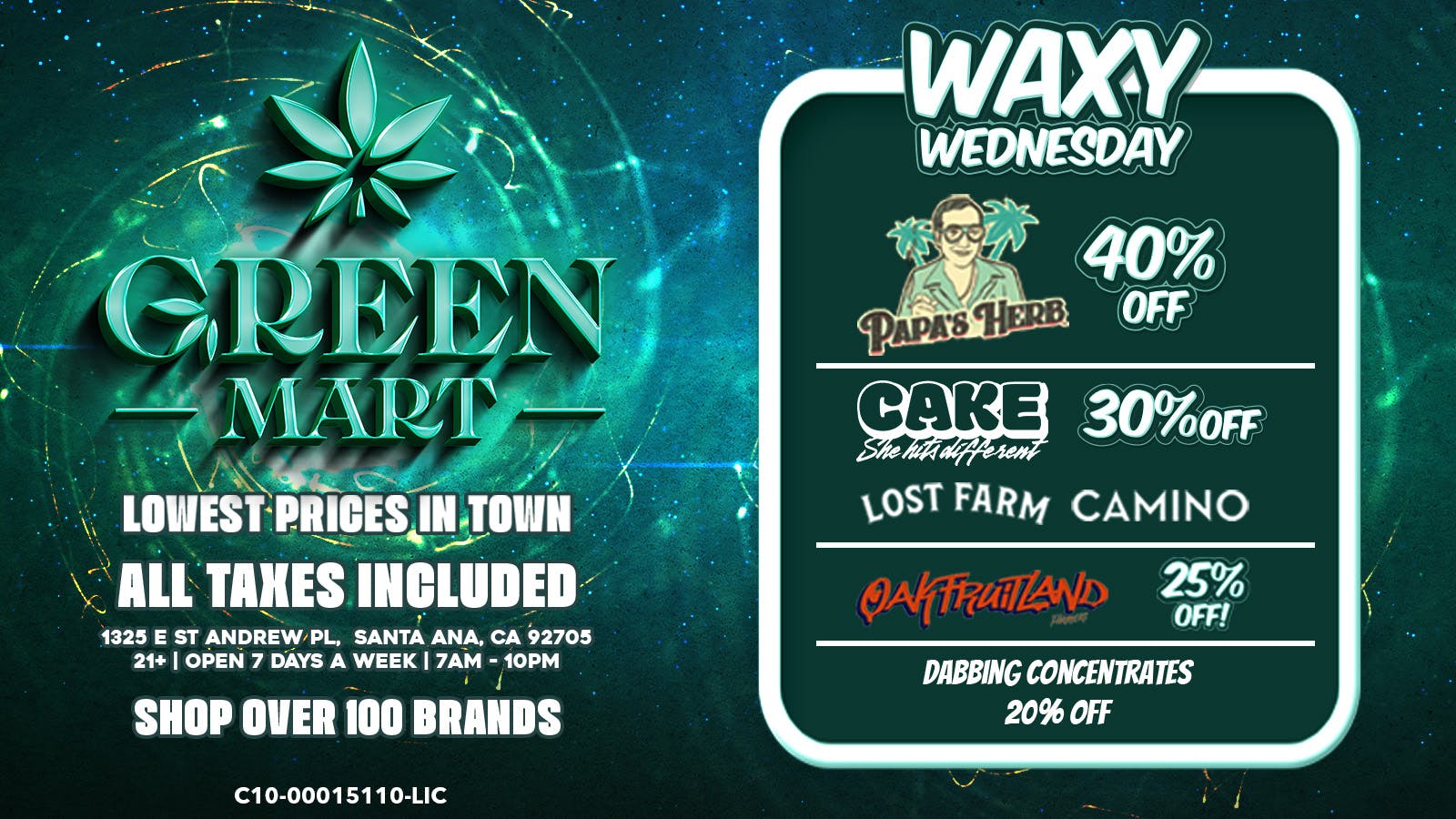 Green Mart Waxy Wednesday 40% Off Papa's Herb