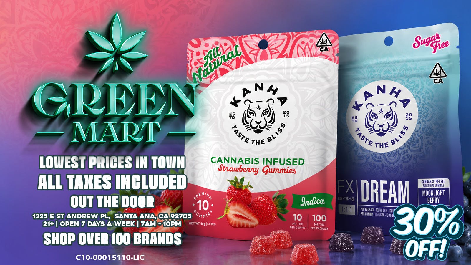 Green Mart 30% off Kanha Edibles