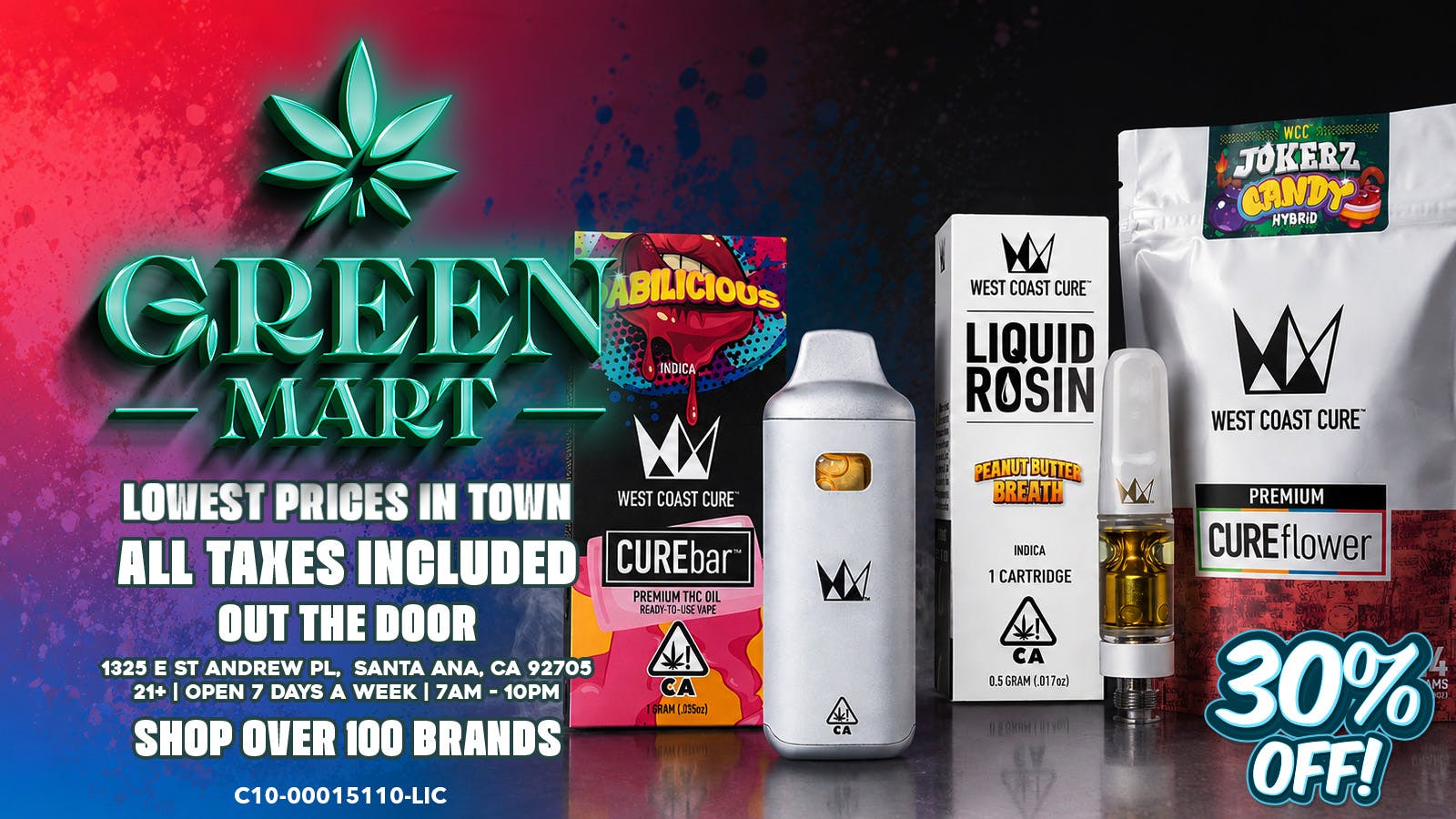 Green Mart West Coast Cure 30% OFF
