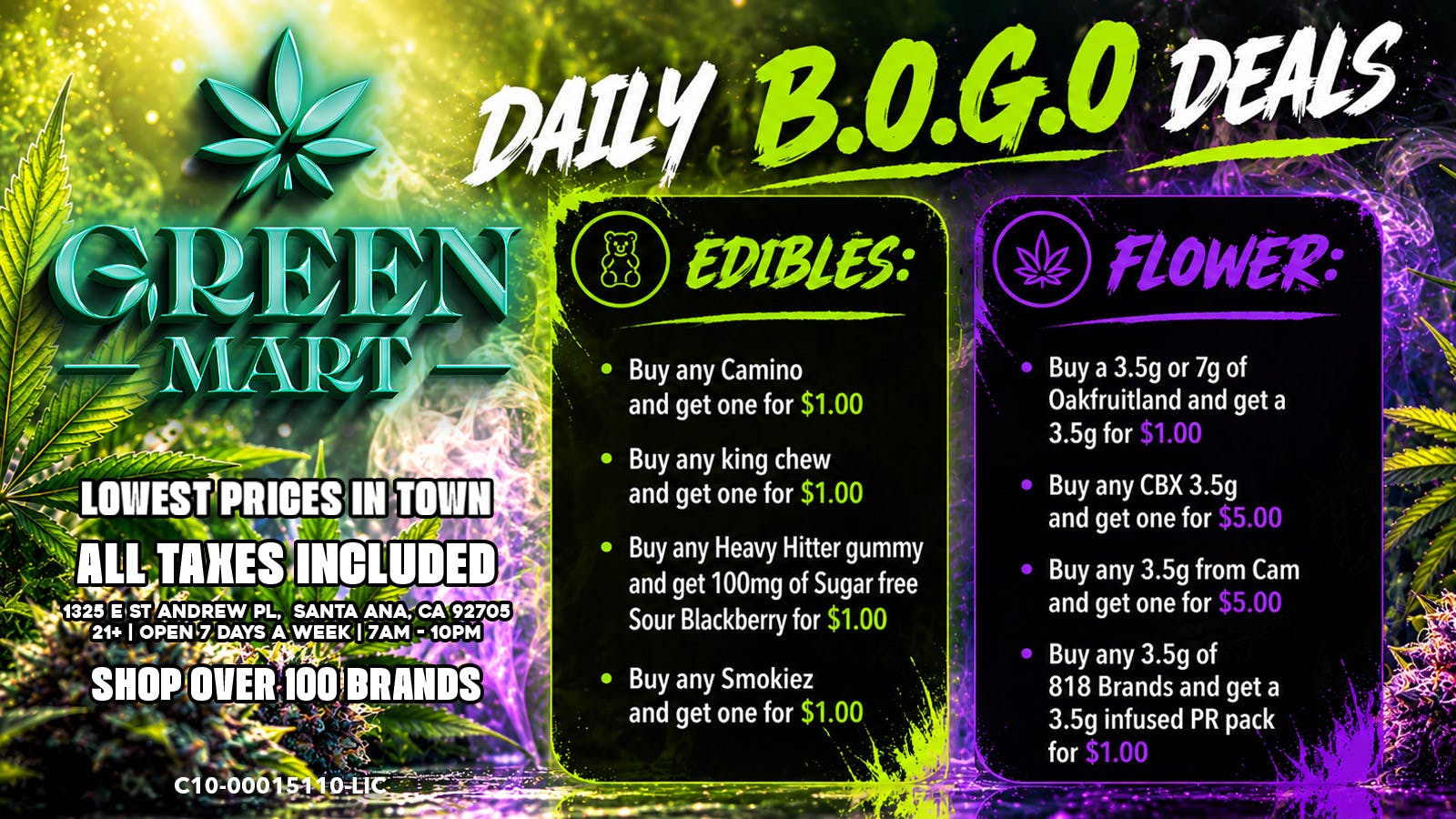 Green Mart BOGO Deals On Edibles and Flower