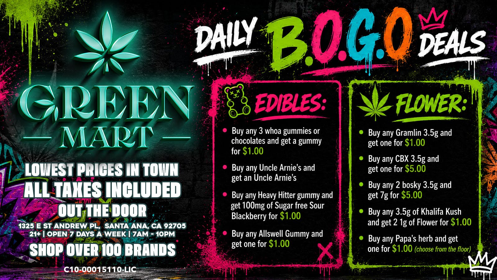 Green Mart BOGO Deals On Edibles and Flower