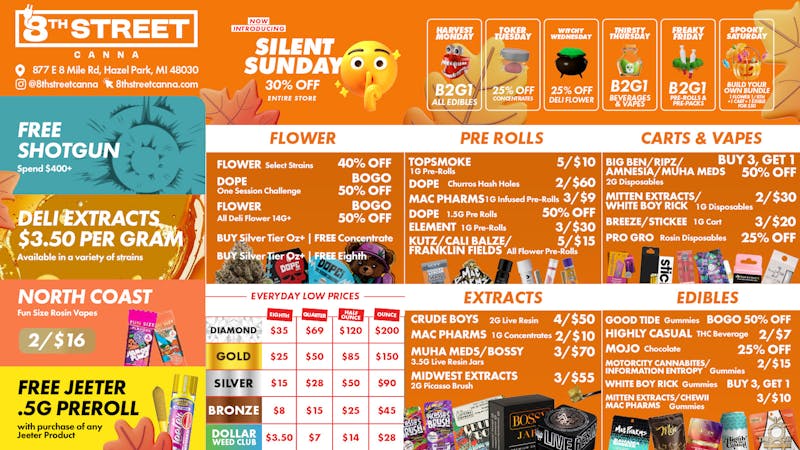 8th Street Canna 🎃FALL BUNDLES & 40% OFF SELECT FLOWER🎃